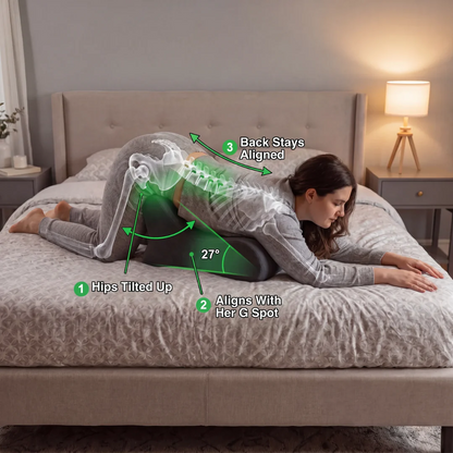 Multifunctional couple's pillow with hip lift for couples.