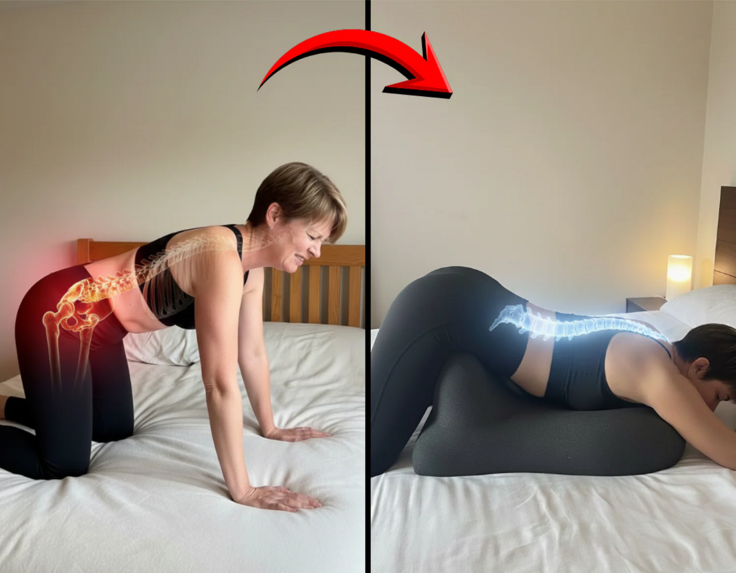Multifunctional couple's pillow with hip lift for couples.